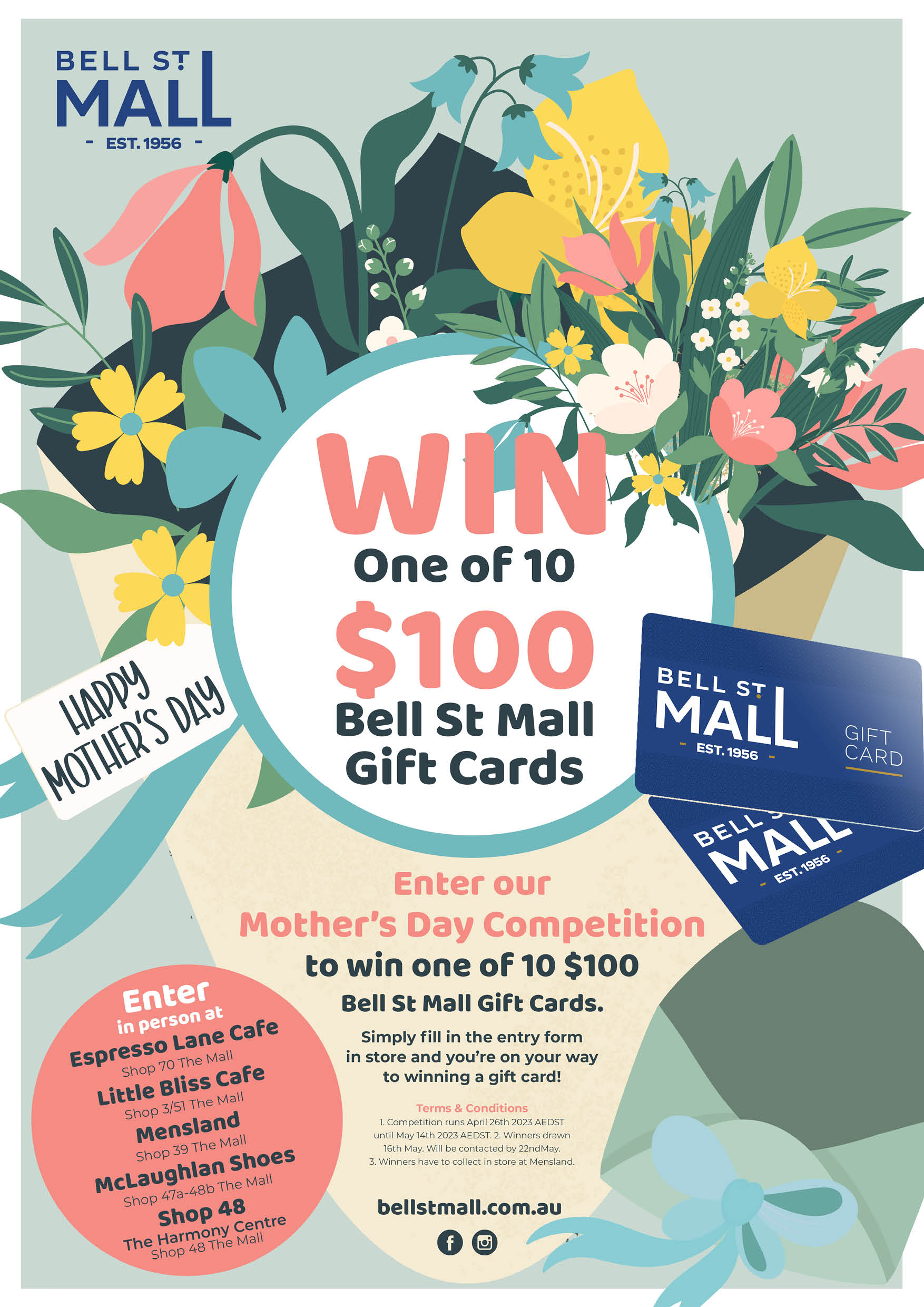 Mother's Day Gift Cards Bell St Mall